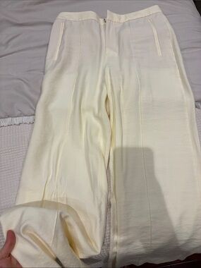 Zara Cream Wide-Leg Trousers
